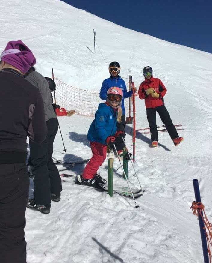 Skiing Students
